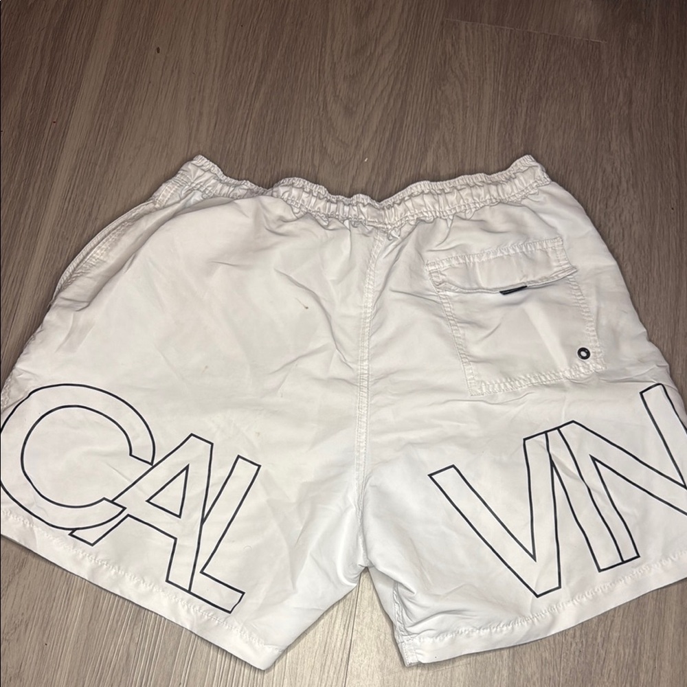 Calvin Klein Men's White Swim Trunks
